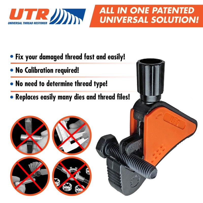 UTR - Universal Thread Restorer. External Thread Repair Tool. Easily Replaces hundreds of Dies. Automatically chases threads within range 5/32" - 1/2",4-13 mm. All In One Patented Universal Solution! - Image 2